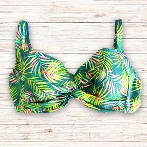NWT! 💚 LANDS’ END Twist Front Underwire Bikini Top – Size 14, NWT